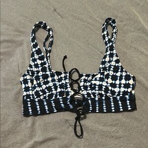 Apt. 9 navy and White Bikini Top